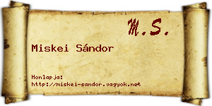 Miskei Sándor névjegykártya
