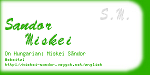 sandor miskei business card